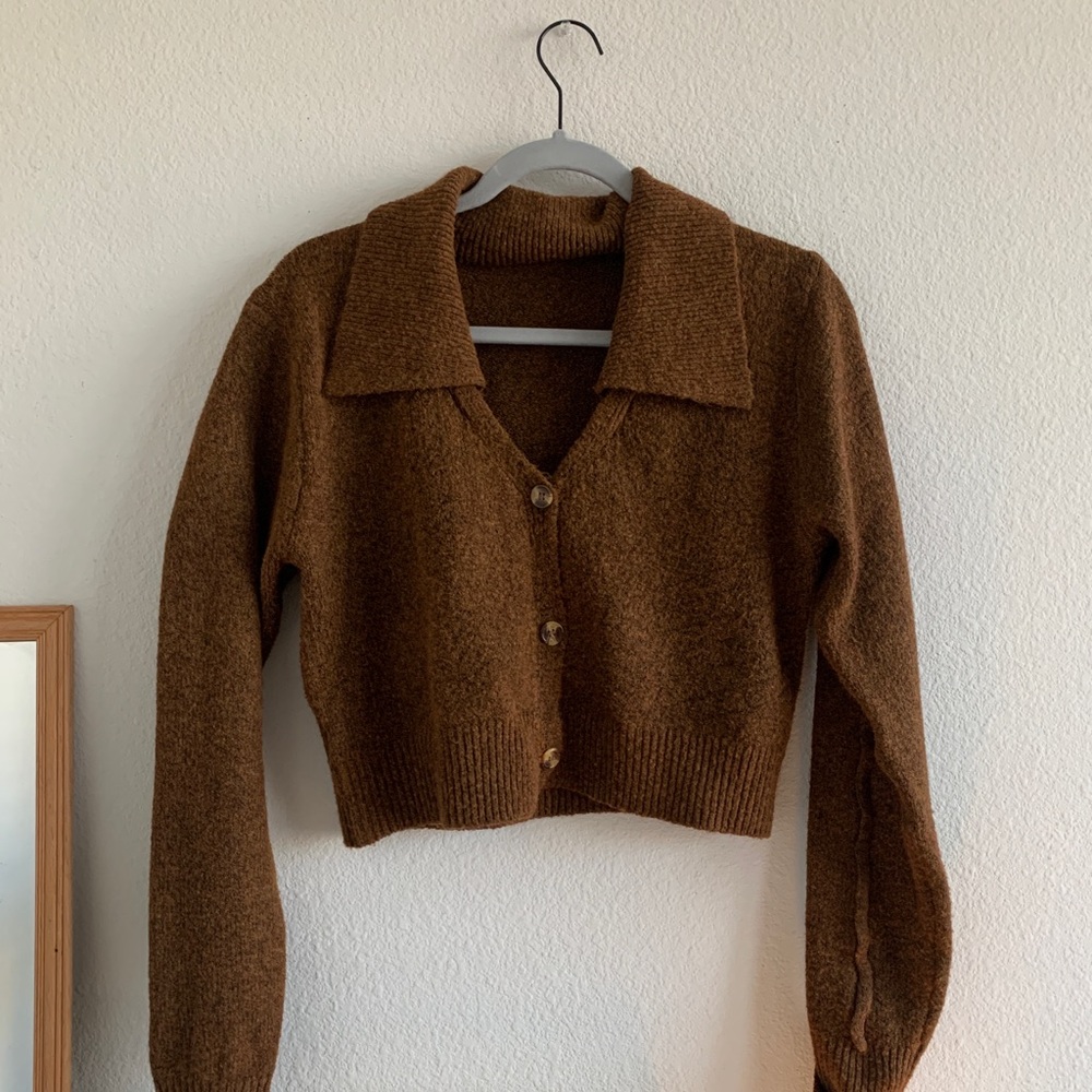 Commense Brown Button-Up Cardigan